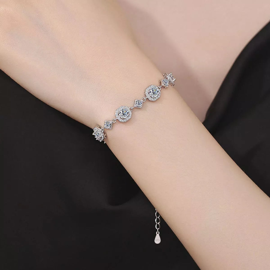 4 Carat Moissanite Silver Bracelet